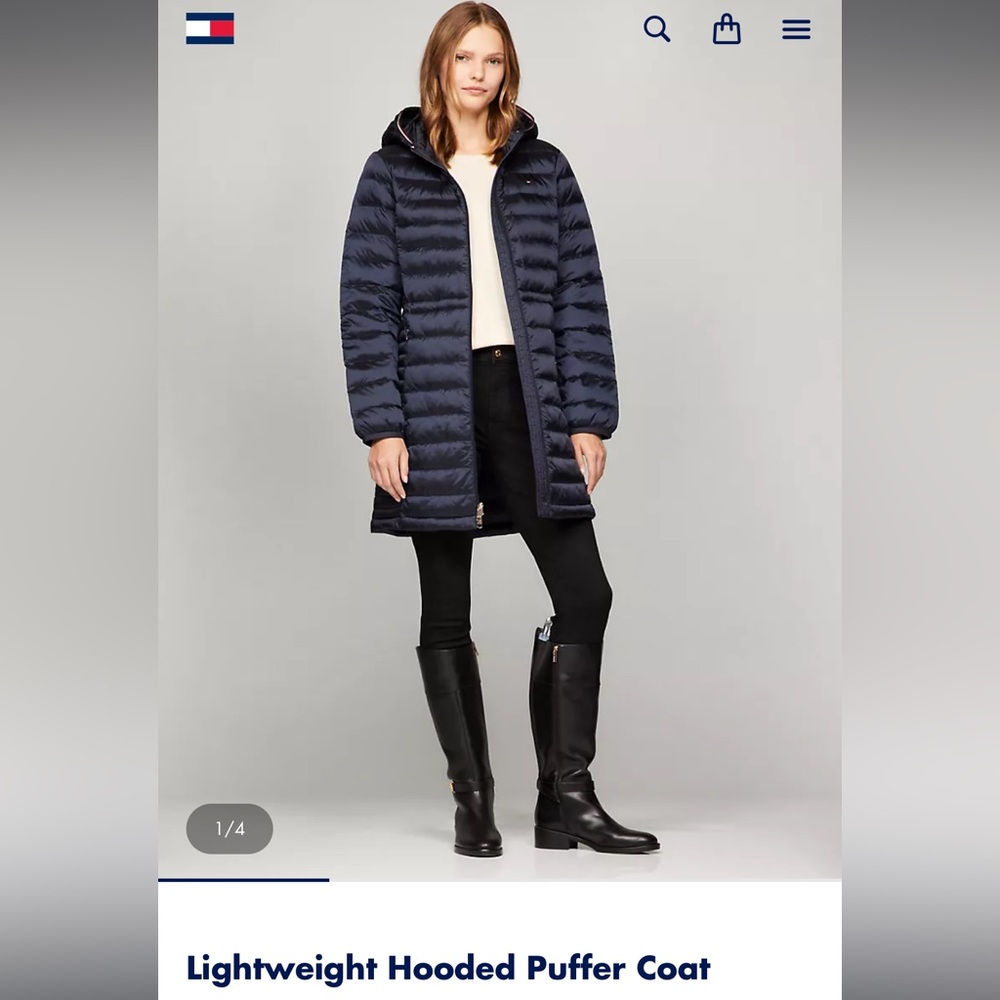 Tommy Hilfiger Lightweight Puffer Coat Navy 
Size M